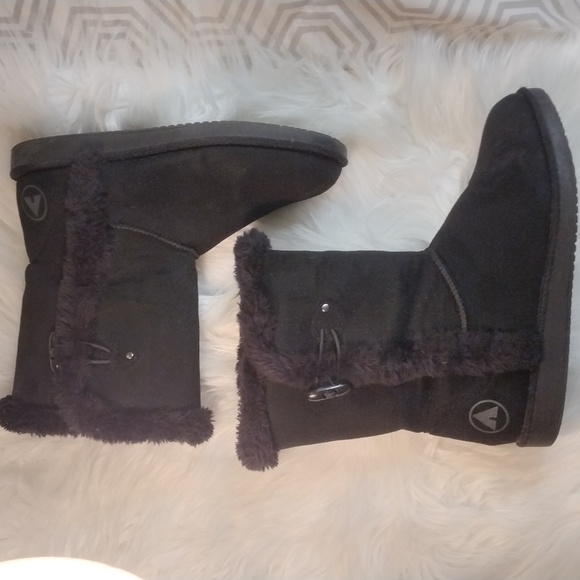 Airwalk sherpa lined suede booties black sz 6 1/2 - Picture 5 of 11
